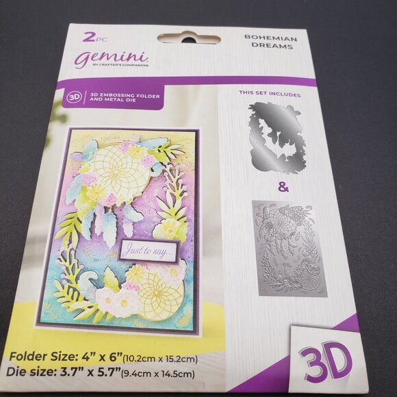 Crafters Campanion Bohenian Dreams Die Metal With  3-D Enbossing Folder - Picture 3 of 3